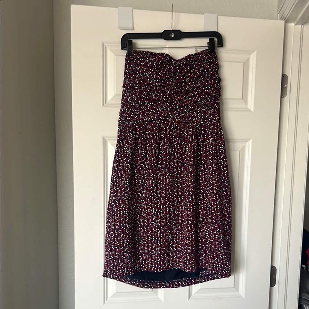 Elegant Black and Red Pattern Strapless dress